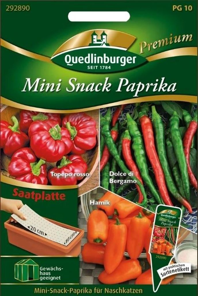 Mini Snack Paprika (Saatplatte) | Paprikasamen von Quedlinburger