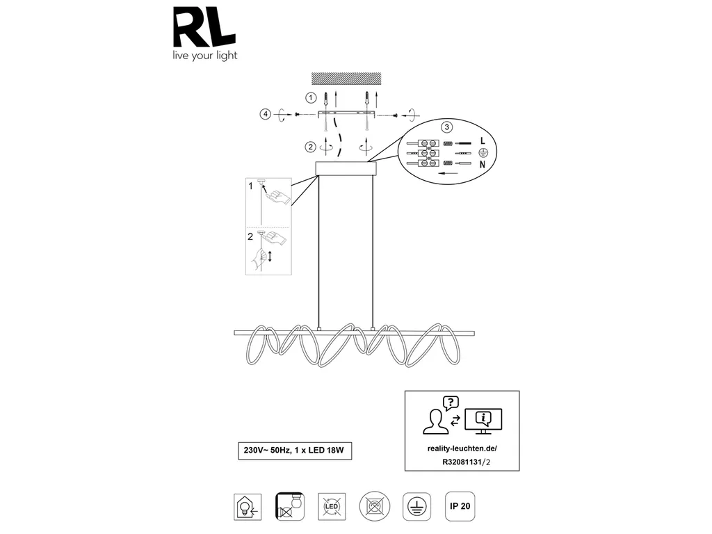 Suspension LED 90 cm : Éclairage Sans Éblouissement pour Table à Manger - 6
