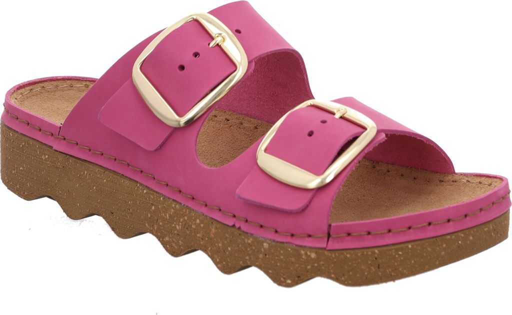 Rohde Damen Pantolette Nubukleder goldene Schnalle Produktbild 