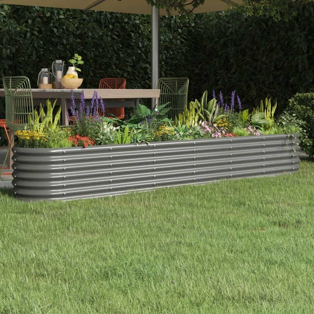 VIDAXL -Planungsbox 260x40x36 cm Pulver -bewegtes Stahl Produktbild 