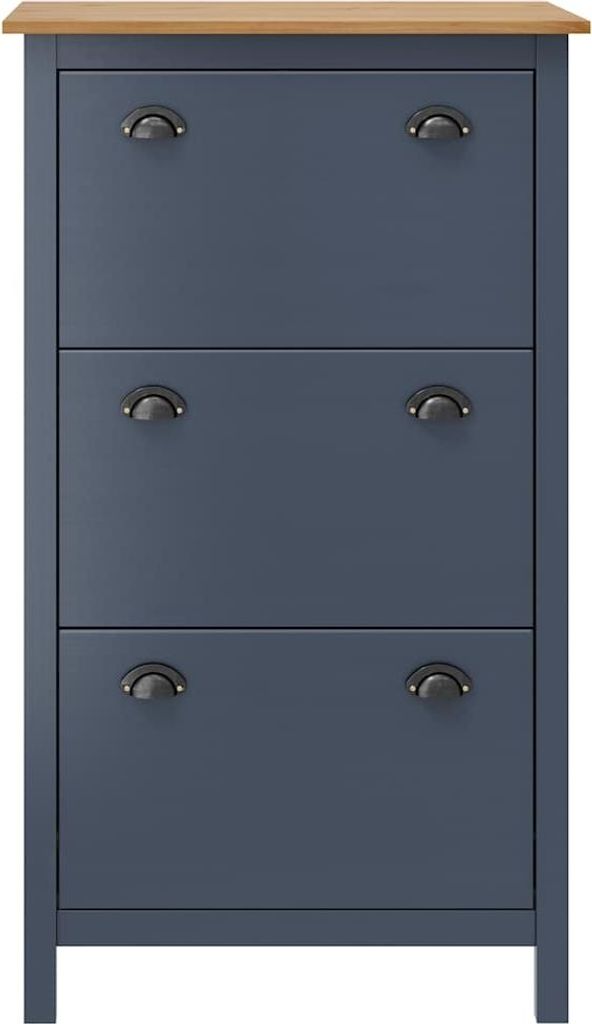 vidaXL Botník Hill Grey 72x35x124 cm Borovicový masiv Obrázek produktu 