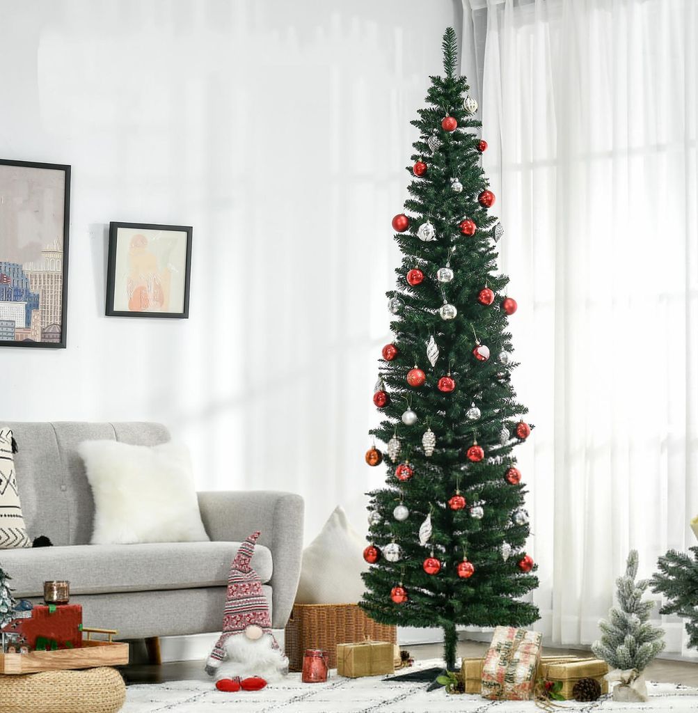 Weihnachtsbaum künstliche, Künstliche Tanne Christbaum, inkl Ständer Weihnachtsstern 2,1 m, Grün