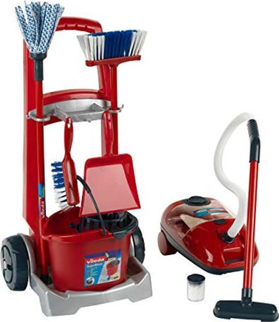 Theo Klein Vileda cleaning trolley + vakuum cleaner - Rot