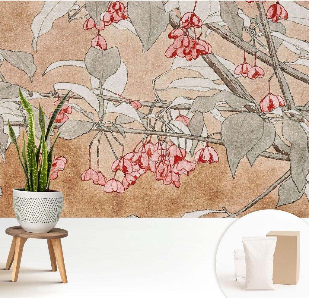 Fototapete - 208x146 cm - Tapete - Wandtapete - Wandbilder - Dekofolie - Tapete Folie - Wand - Dekoration - Wohnzimmer - Florale Harmonie