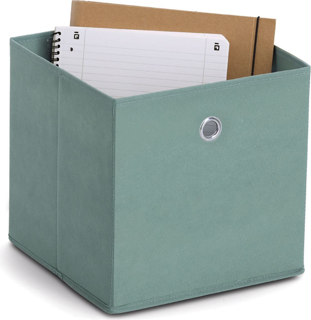 ZELLER Aufbewahrungsbox Textil Salbei 28x28x28cm