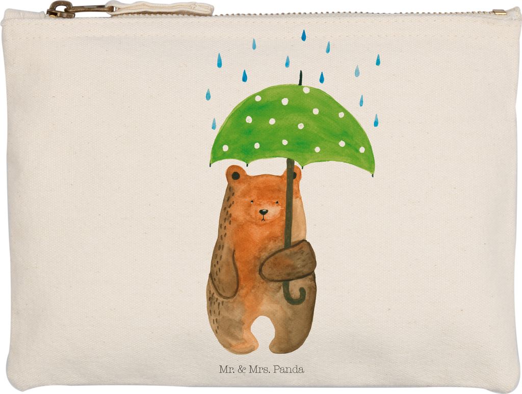 Mr. & Mrs. Panda Mäppchen Bär Regenschirm Grösse XL Große - Weiß - Geschenk, Stoffbeutel, Liebeskummer, pencil case, Spruch, Kulturbeutel, Ted...