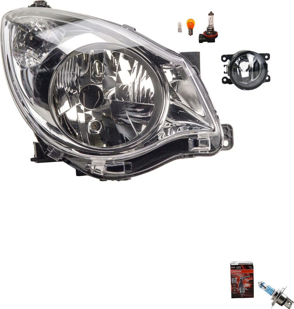 Johns, Scheinwerfer + Osram Night Breaker Laser passend für Opel Agila B 09/07-Rechts s 4709124 8200074008 6202E1 00006202E1 6710027 0000620639 62...