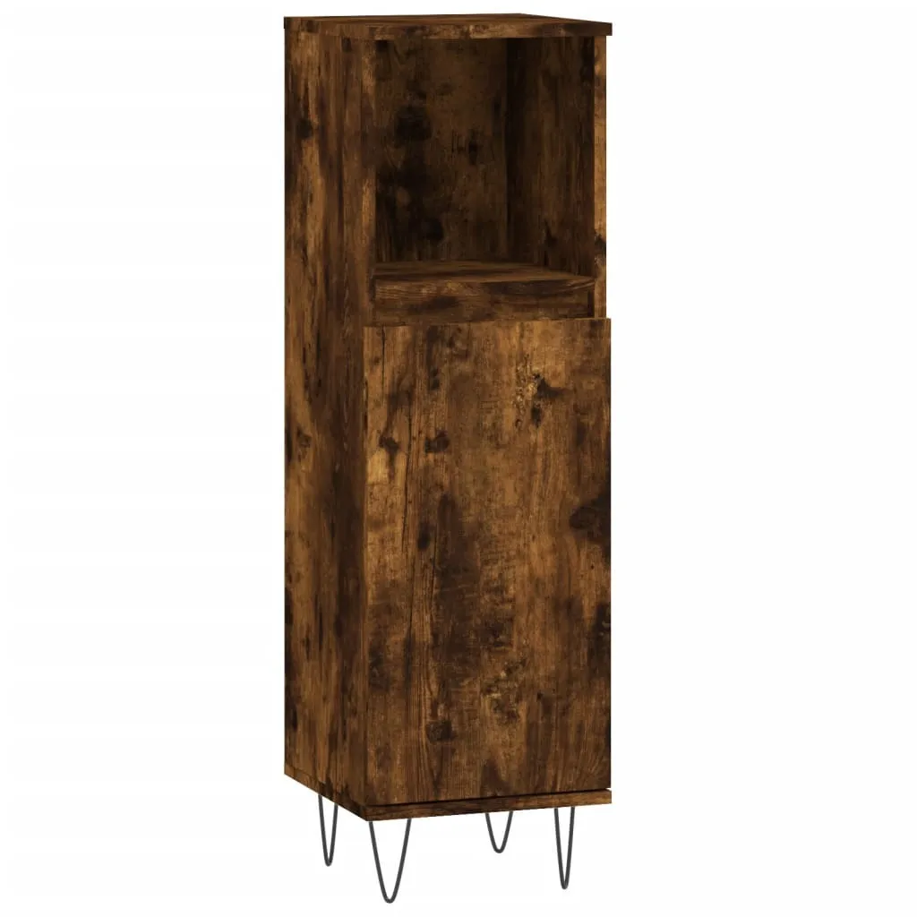 Mobile Colonna Bagno 30x30x100 cm Rovere Fumé | vidaXL Arredo Bagno