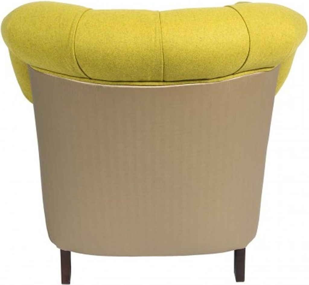 Ohrensessel Sessel Fernseh Stuhl Polster Sofa 1 Sitzer Relax Chesterfield Gelb