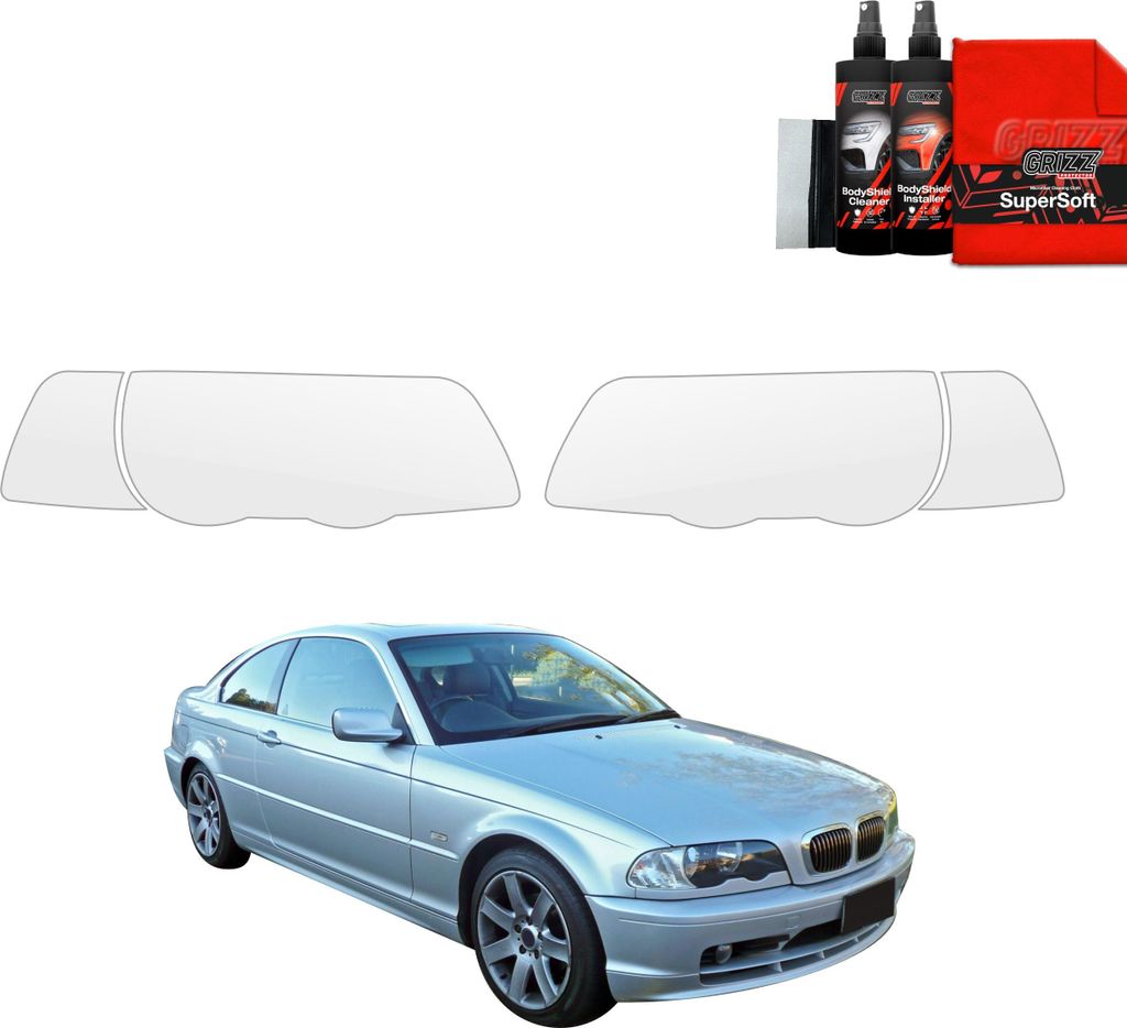 4in1 Schutzfolie für Scheinwerfer - BMW 3 E46 Coupe Pre-LCI (1999-2002) Grizz Protector