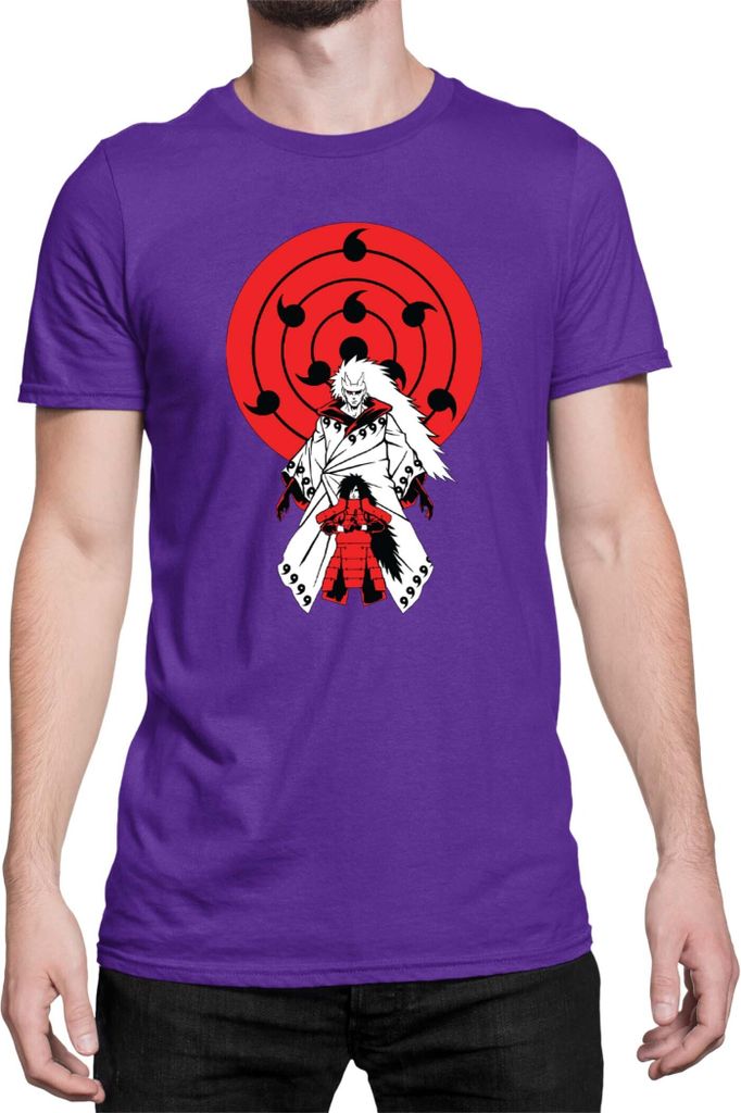 Herren T-Shirt Japan Anime Manga Naruto Madara, Man M / Lila