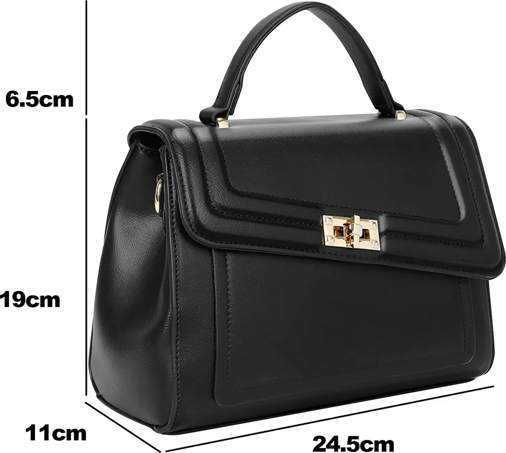 Borsa Donna Gallantry Nera Ecopelle - Tracolla Elegante Multitasche - 2