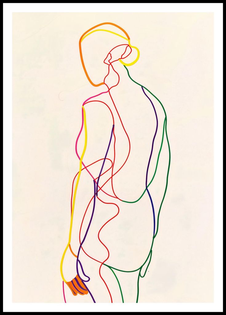 Plakat 68x98cm Regenbogenumriss