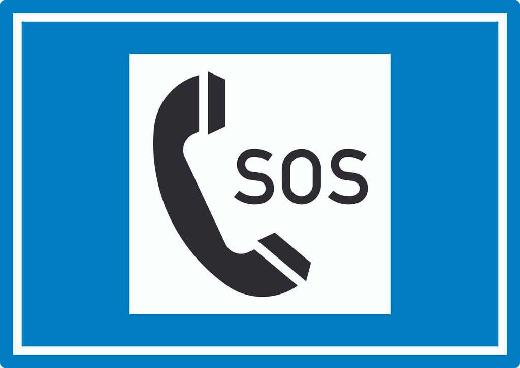 Notrufsäule Symbol Aufkleber A0 (841x1189mm)