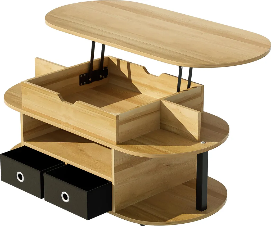 Table basse bureau relevable idéale pour télétravail avec rangements - 10