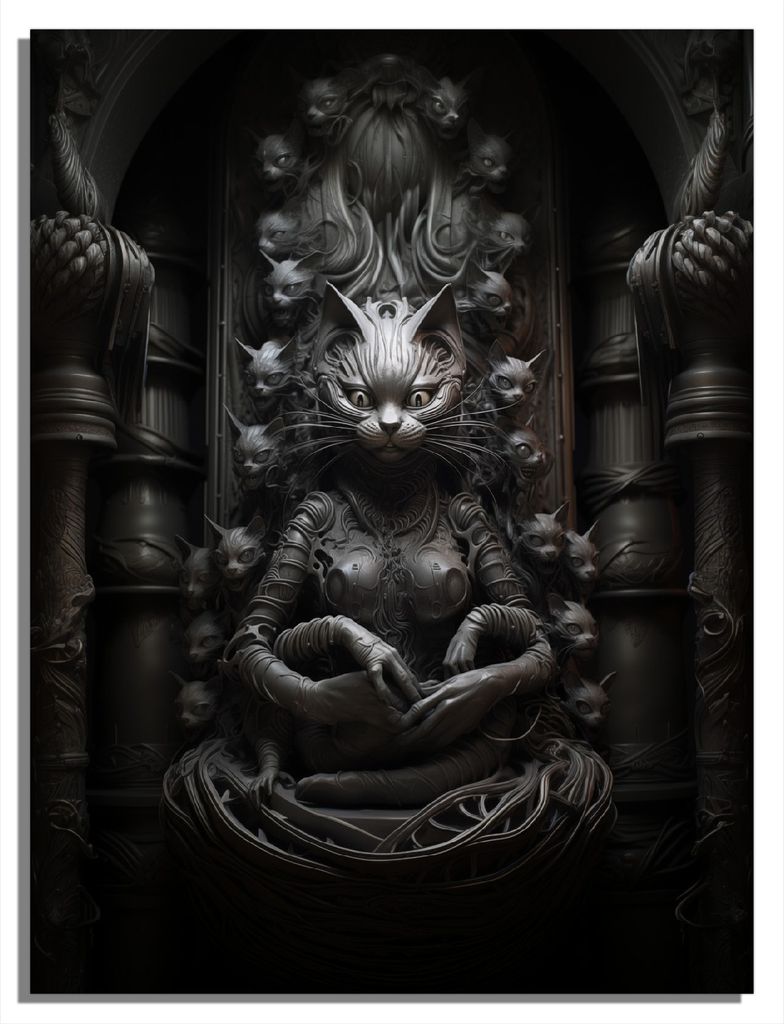 Wallario Magnet für Kühlschrank / Geschirrspüler, magnetisch haftende Folie - 60 x 80 cm, Motiv: Katzen-Göttin