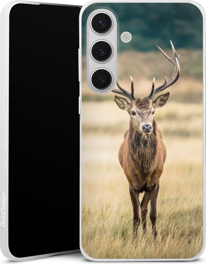 DeinDesign Slim Hülle für Samsung Galaxy S25+ Silikon Case Ultra Dünn Handyhülle Hirsch Wald Wiese
