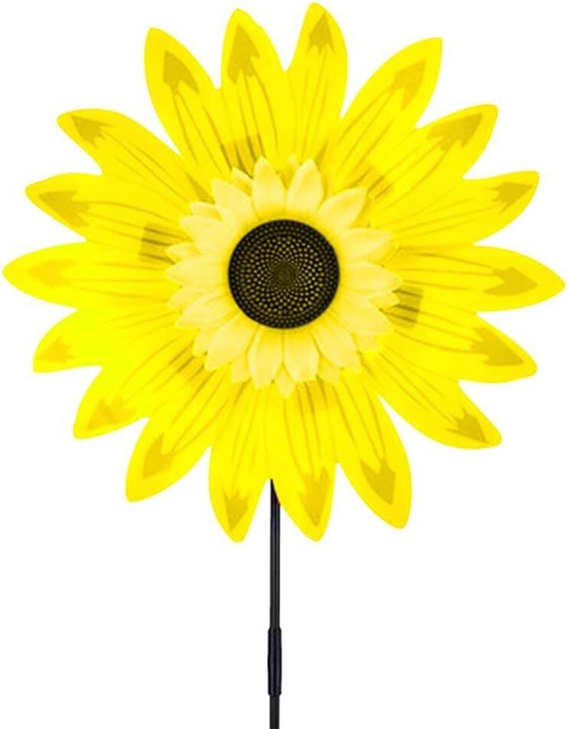 Sonnenblume Windrad Große Metall Sonnenblume Zwei-Wege-Windskulptur für EIN visuelles Festessen im Hof, Windmühle Wind Spinner für Rasen Garten...