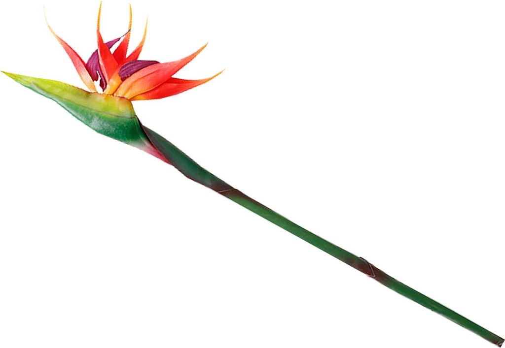 Künstliche Blumen Paradiesvogel Permanent Realistische Dekorative Falsche Paradiesblume Pflanzen für Indoor Sonnenuntergang Rot