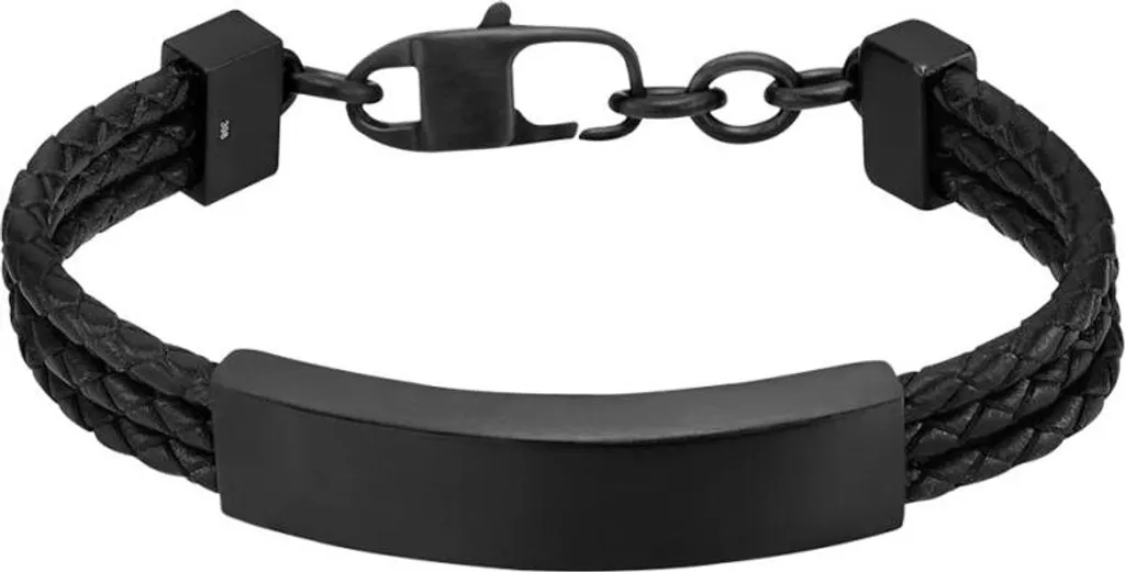 Lotus Bracciale Uomo In Pelle E Acciaio Con Ancora - Modello LS1832 2/1, Colore Nero, Lunghezza 20,5 Cm, Larghezza 2,4 Cm, In Cofanetto