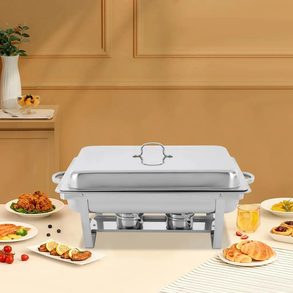 Chafing Dish Buffet Set Inox 3 Compartiments 2,5L pour Self-Service - 6