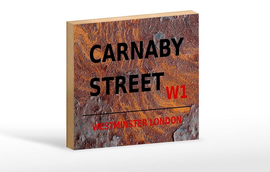 Holzschild London 18x12cm Westminster Carnaby Street W1