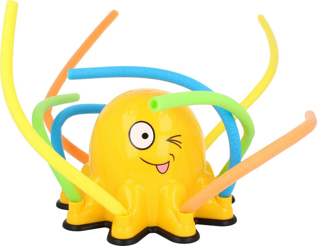 COM-FOUR Wassersprinkler für Kinder - Oktopus Sprinkler für großen Wasserspaß im Garten - bunter Rasensprenger [Farbauswahl variiert]