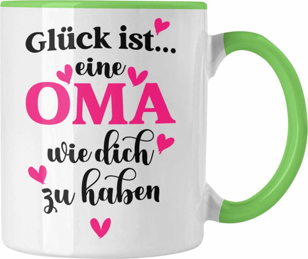 Trendation - Oma Tasse mit Spruch Geschenk von Enkel für Beste Oma Muttertag Geburtstagsgeschenk (Grün)