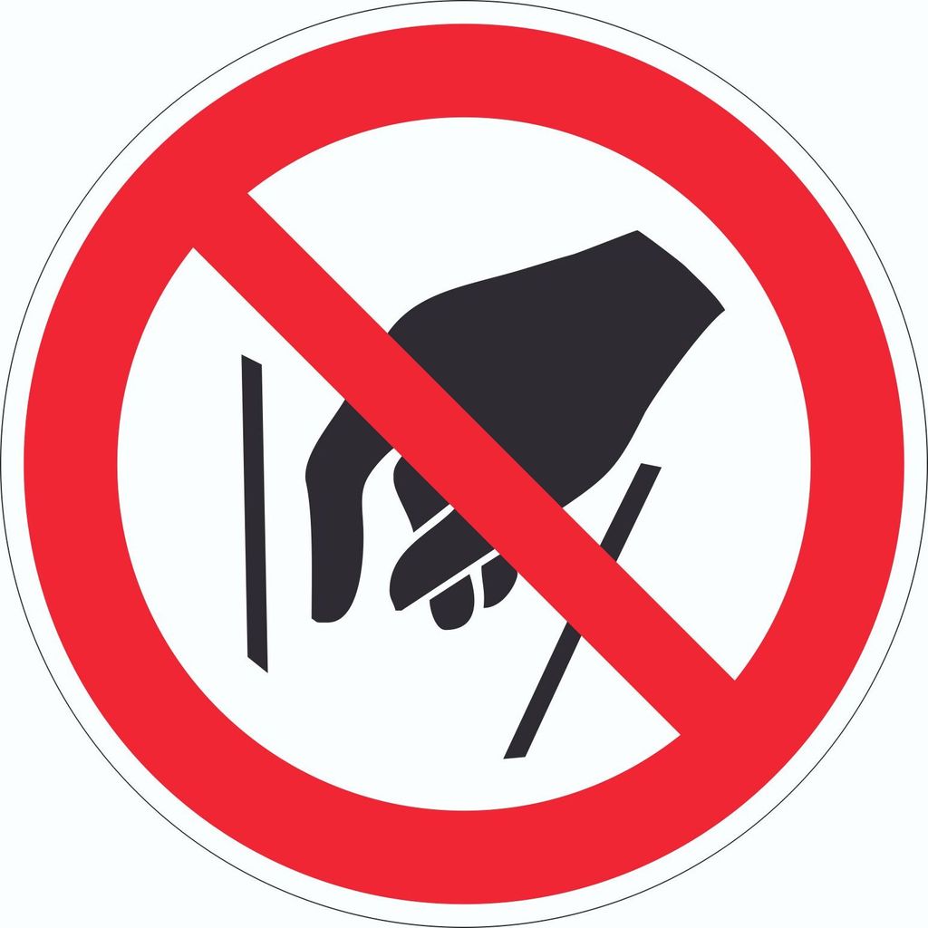 Hineinfassen verboten Symbol Aufkleber Kreis Ø200mm