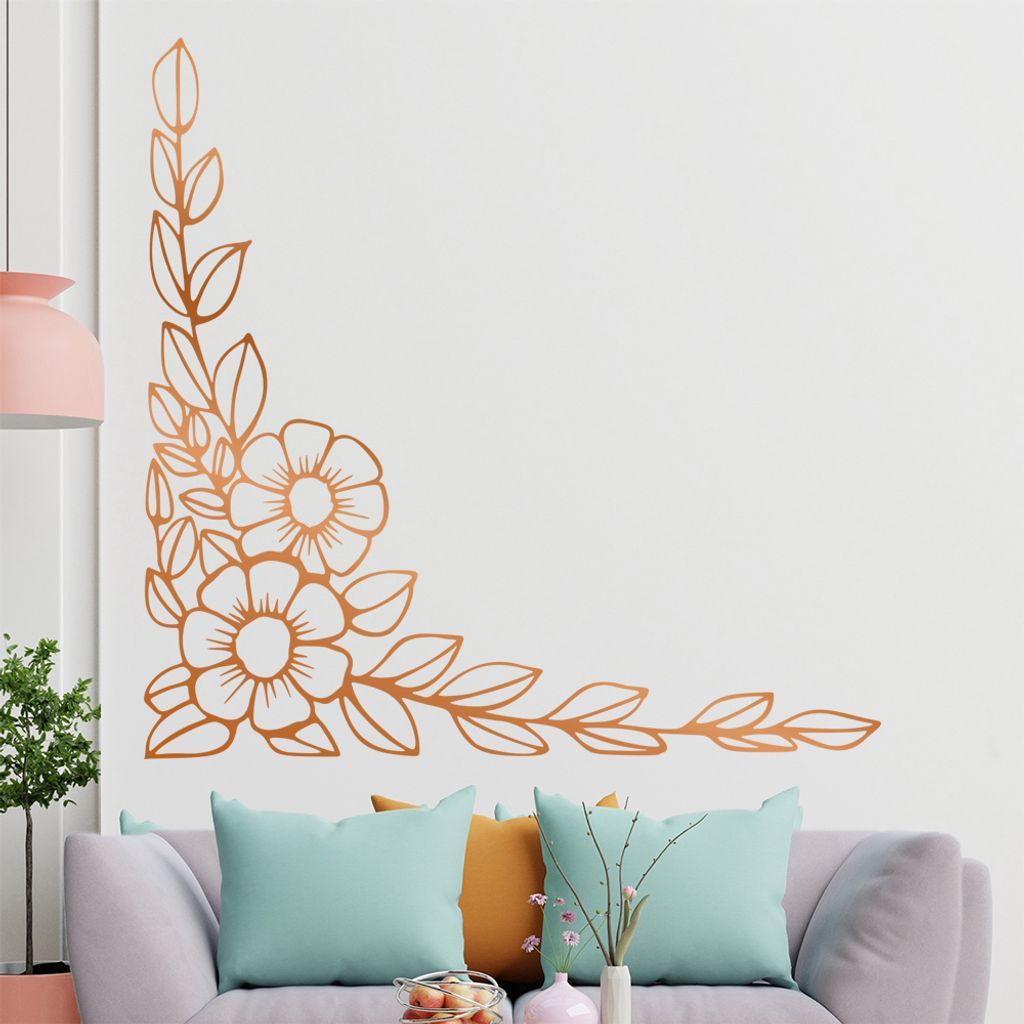 Blumen - Ranken Wandtattoo in 6 Größen - Wandaufkleber Wall Sticker - Dekoration, Küche, Wohnzimmer, Schlafzimmer, Badezimmer