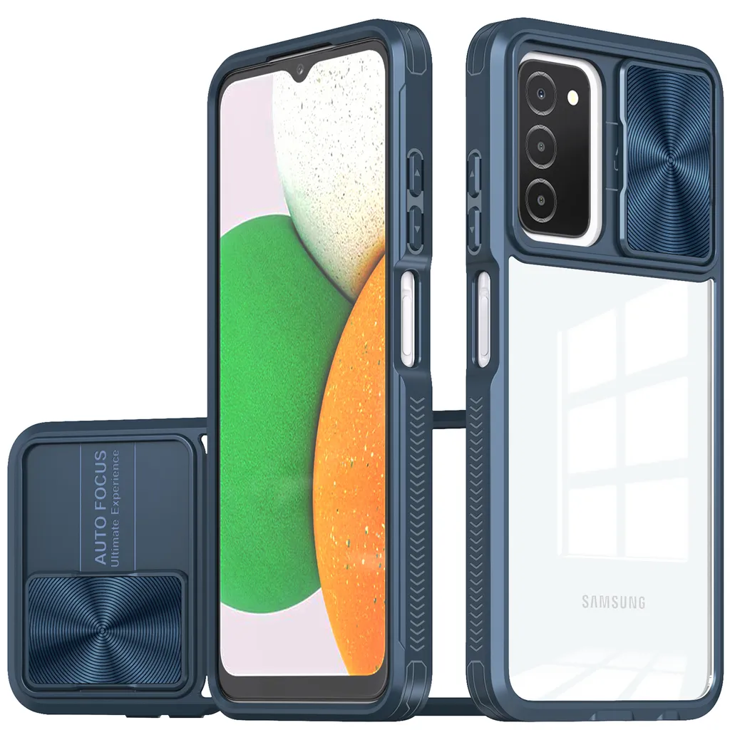 Custodia Samsung A53 5G Blu: Protezione Lenti e Guscio Ibrido