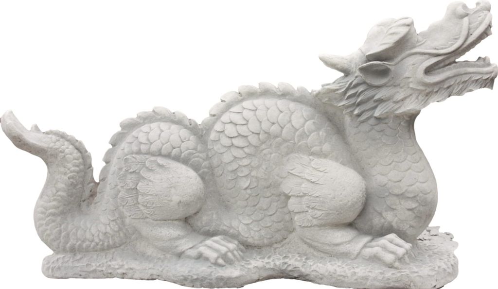 Schöner Chinesischer Drache aus Steinguss perfekt für den Garten die Terrasse oder den Vorgarten ist Frostfest Witterungsbeständig und Neu 40cm ...