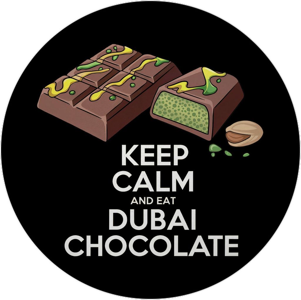 Dubai-Schokoladentafel Magnet mit Spruch KEEP CALM AND EAT DUBAI CHOCOLATE