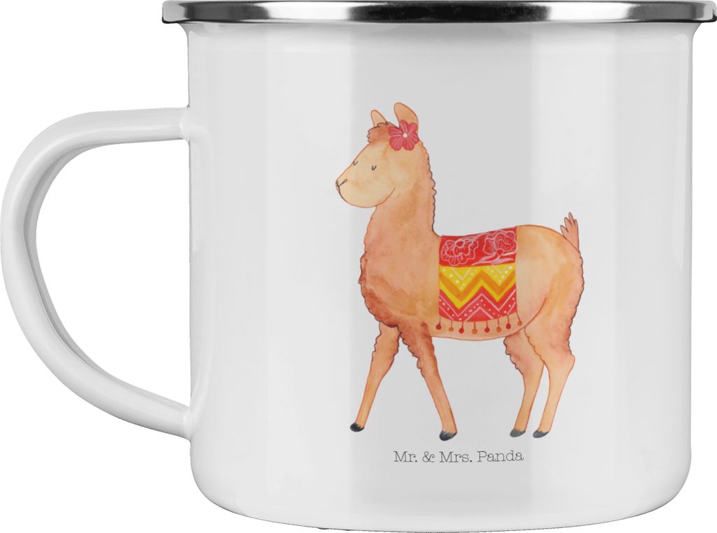 Mr. & Mrs. Panda Teetasse Alpaka Stolz - Weiß - Geschenk, Pott, becher emaille, Haferl, Tasse, Teebecher