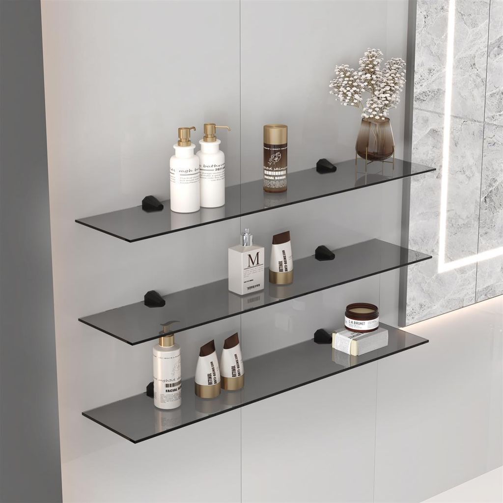 HOOZ Glasregal – Grauglas – 6 mm Sicherheitsglas – inkl. Produktbild 