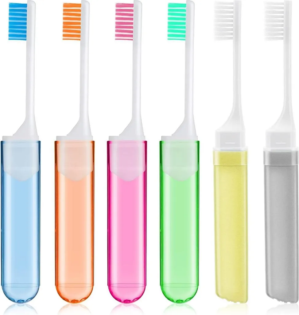 Brosses à dents pliables pour camping et voyage Lot de 6 mini modèles