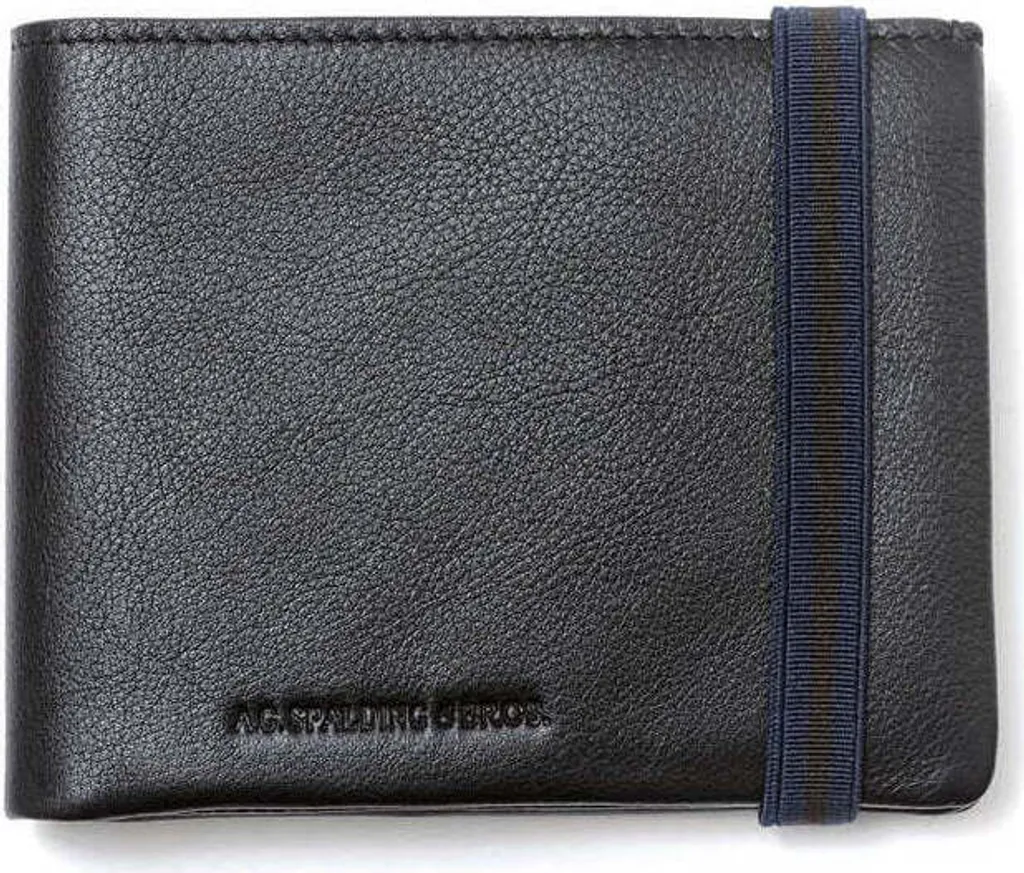 Portefeuille Cuir Noir Lisse A.G. Spalding & Bros 175221 Finition Luxe