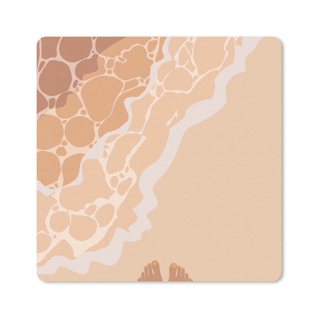 MuchoWow Mauspad Mousepad Strand - Meer - Füße 30x30 cm - Mousepads - Maus Mat - Pad - Mausunterlage - Gaming