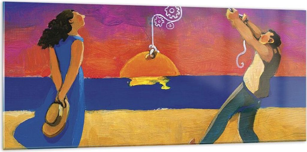 Bilder auf glas - Einteilig - Symbol Liebe Surrealismus - 120x50cm - Glasbilder - Wandbilder - Bilder - Wanddekoration aus Glas - Glas Bilder - Wan...