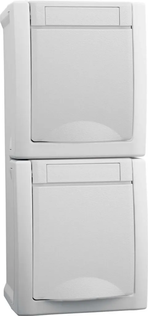 Prise 2 voies verticale FR-AP blanc 90591186-DE pour montage saillie
