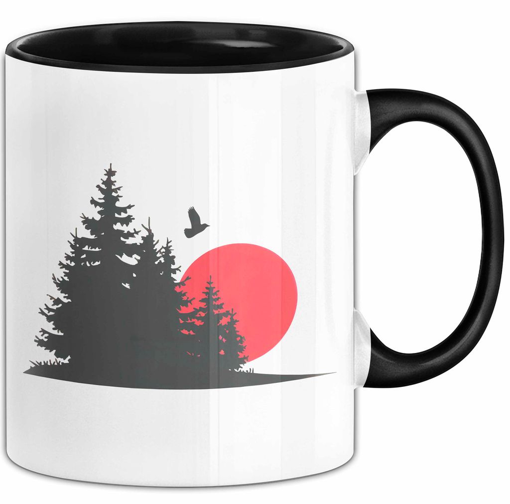 Natur Camping Tasse Geschenk Lustige Geschenkidee Spruch (Schwarz)