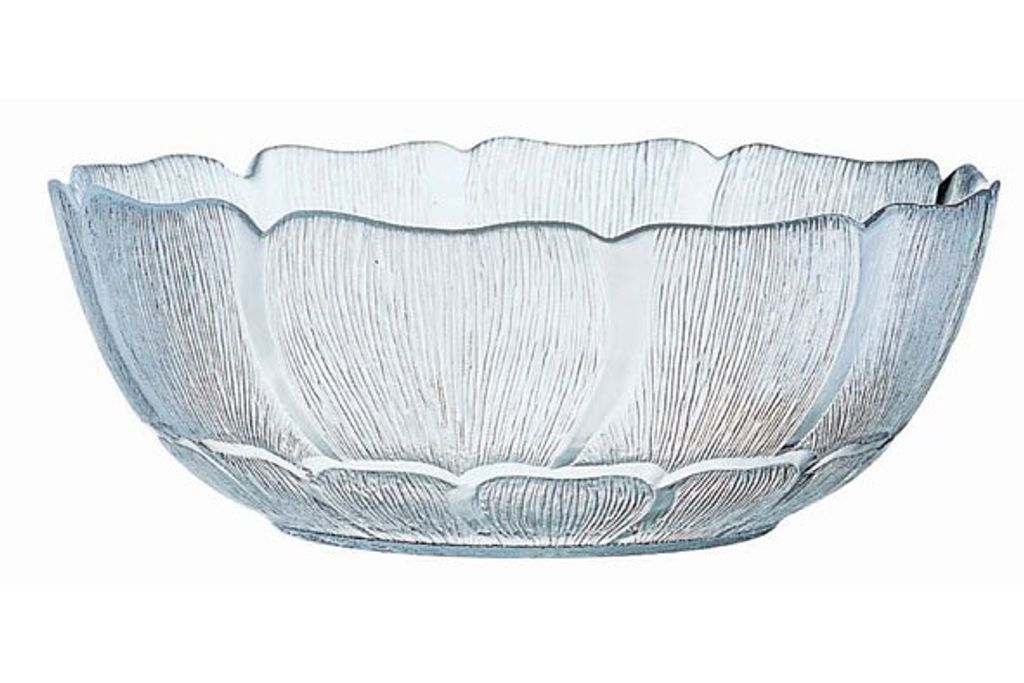 Excelsa Arabesque Salatschüssel Aus Glas, 23 Cm Durchmesser, 10 Cm Hoch, Transparent, Spülmaschinenfest