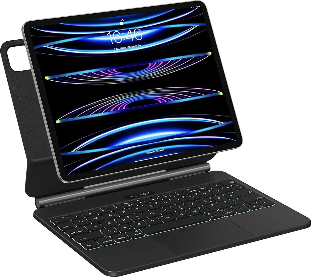 Housse iPad Pro 12.9 APPS2Car QWERTZ : Clavier Magnétique et Tactile