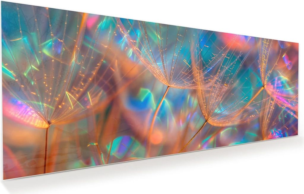 Glasbild 125x50cm in XXL für Wohnzimmer, Schlafzimmer Motiv Schimmernde Natur
