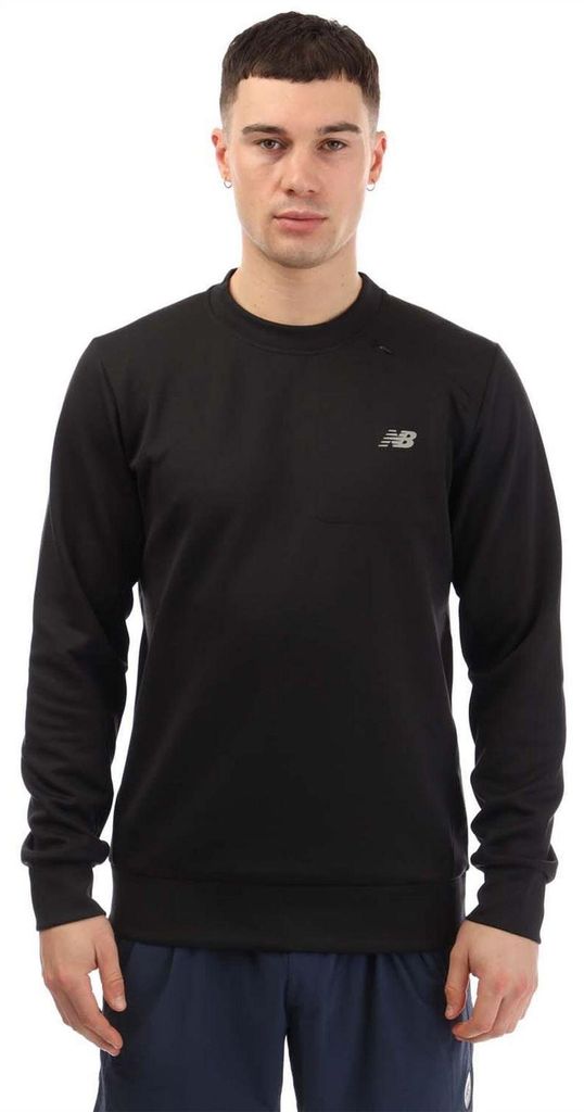 New Balance - Sweatshirt für Herren, Rundhalsausschnitt, Athletisch GT24147 (M) (Schwarz)
