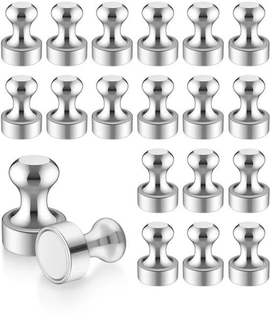 Lot de 20 aimants puissants en métal blanc pour frigo et tableau blanc
