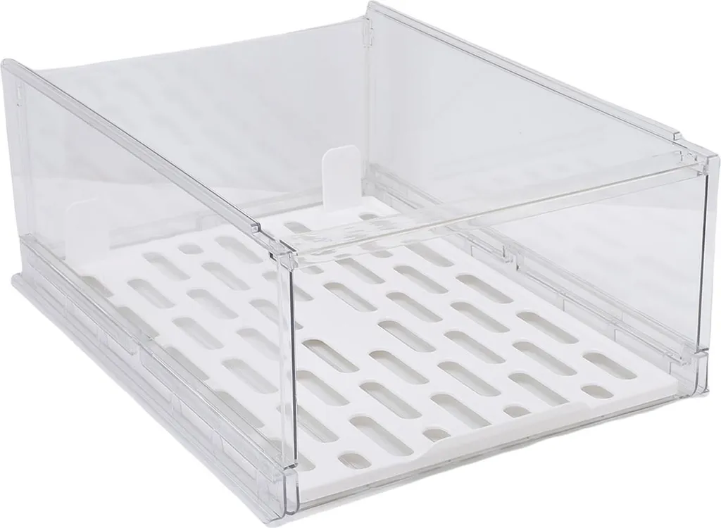 Boîte de rangement armoire en PET transparent et empilable pour placard