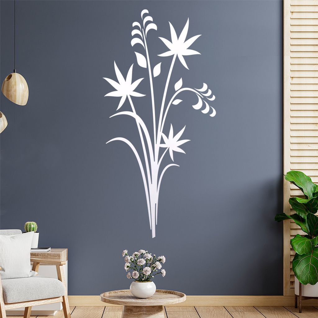 Pflanze - Ornamente - Natur Wandtattoo in 6 Größen - Wandaufkleber Wall Sticker - Dekoration, Küche, Wohnzimmer, Schlafzimmer, Badezimmer