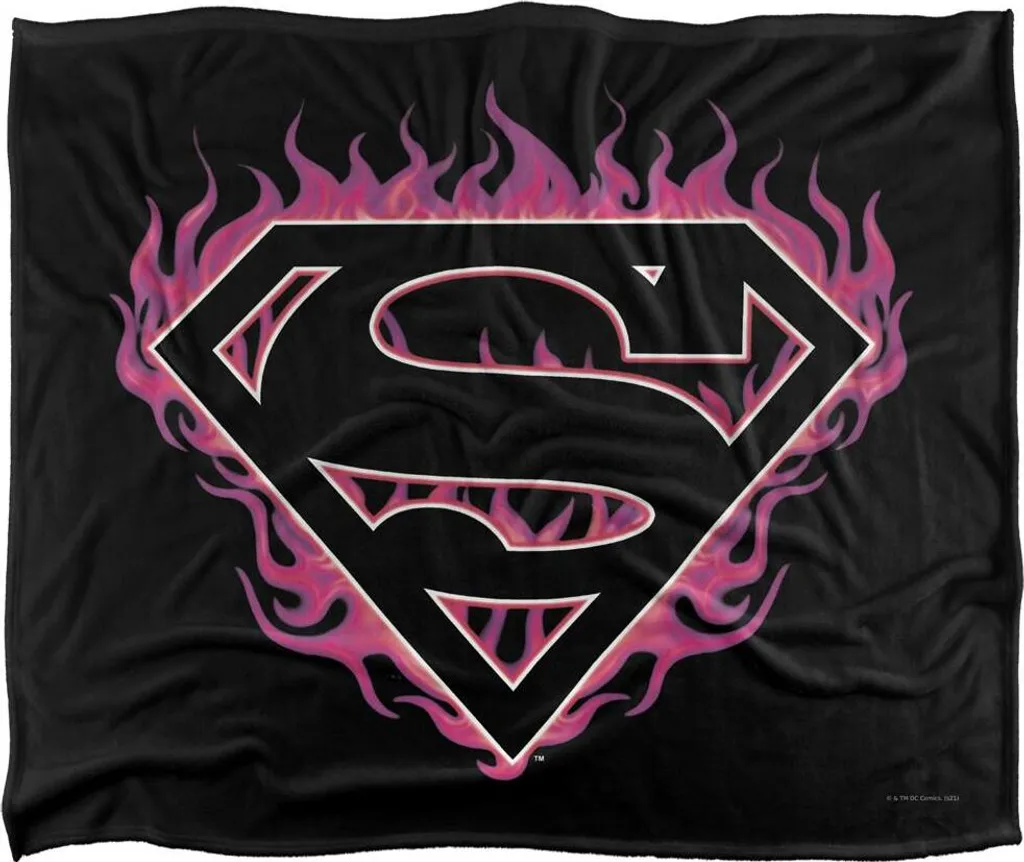 Superman Couverture Logo Flamme TV18676 Taille Unique Plaid Coloré