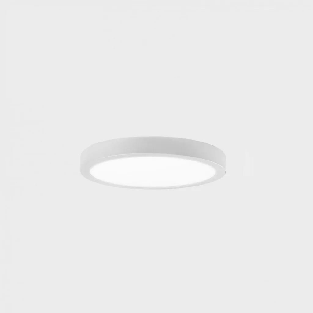Plafonnier LED extra-plat DISC SLIM 90mm Blanc 8W 3000K Finition Épurée